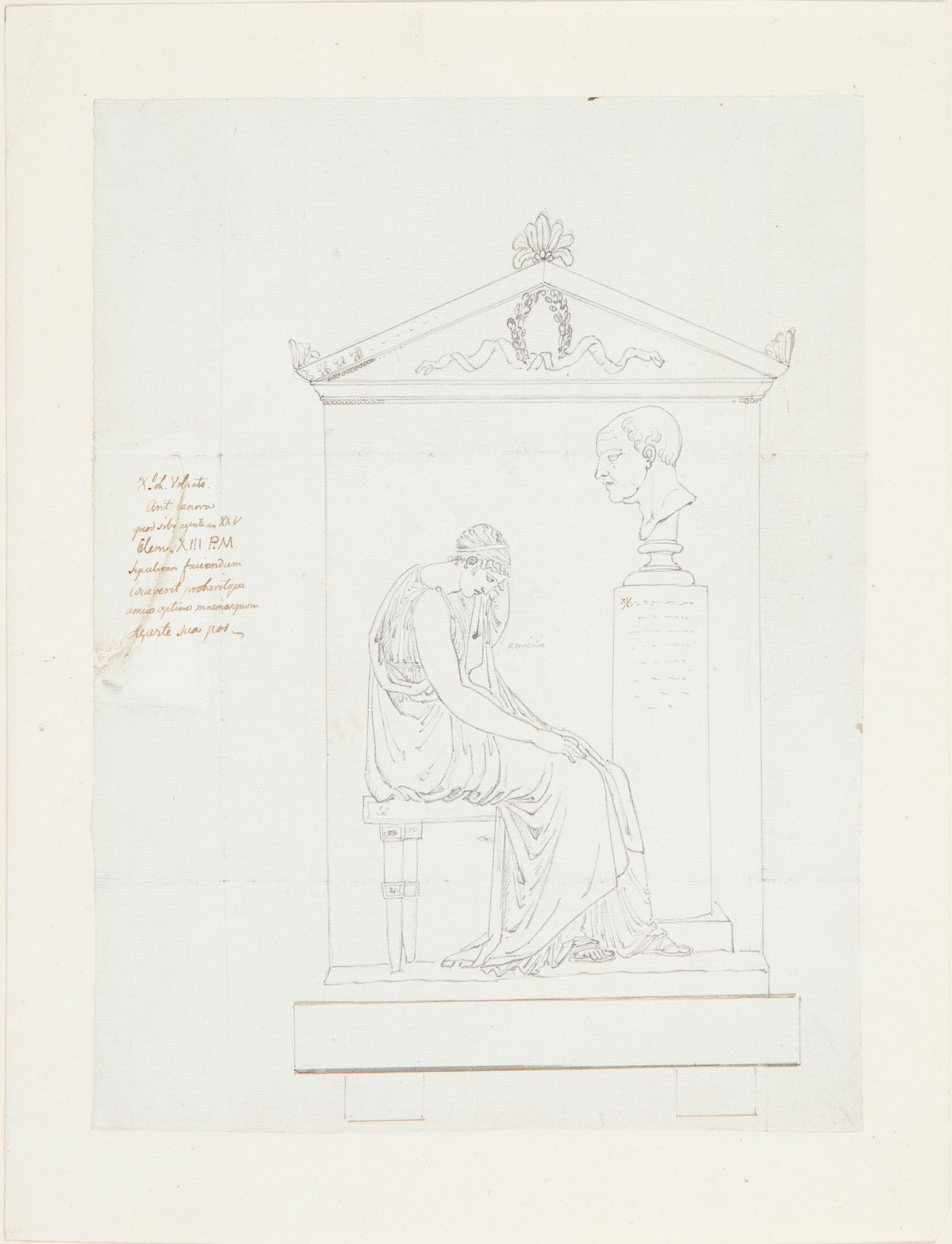 GRAVYRER 2 st SAMT 8 TECKNINGAR, sent 1700-tal till 1800-talets första hälft.