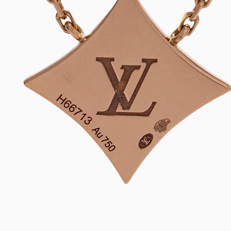 Louis Vuitton, an 18K rose gold "Color Blossom BB Star" necklace with pink mother-of-pearl and a brilliant-cut diamond.