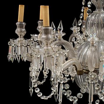 A 19th century chandelier with glass arms.