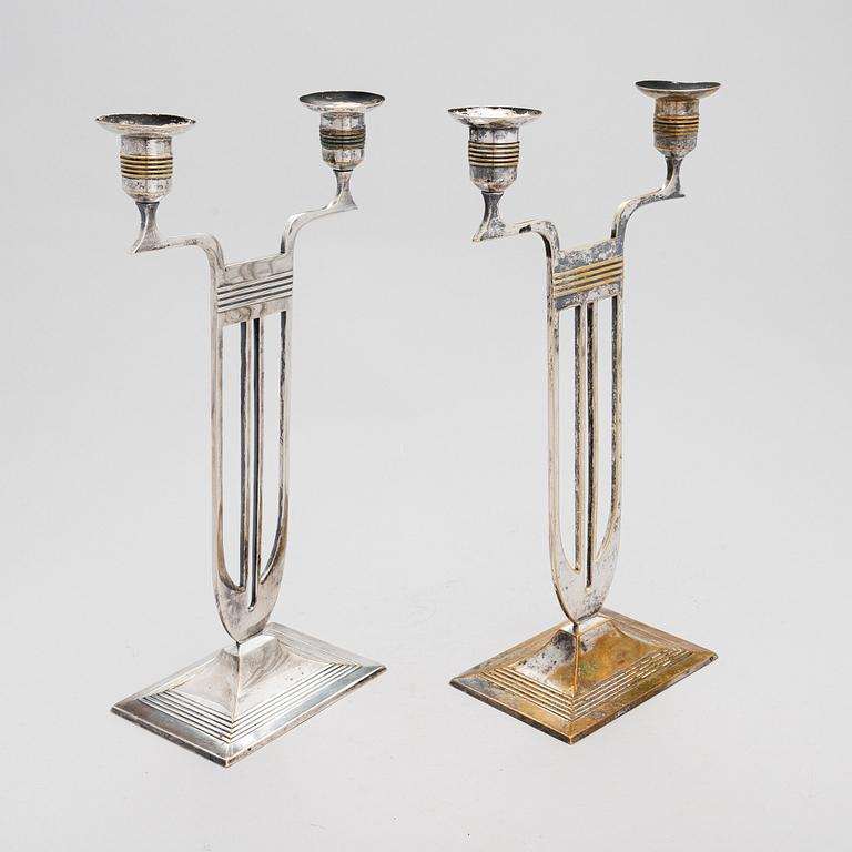 A pair of early 20th century WMF (Württembergische Metallwarenfabrik) '444/2' candelabras.