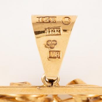 Pendant, 18K gold with citrine.