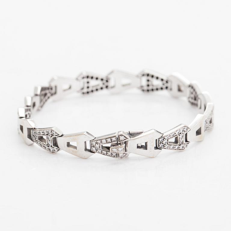 Asprey, Rannekoru, 18K valkokultaa ja timantteja n. 2.00 ct yhteensä.