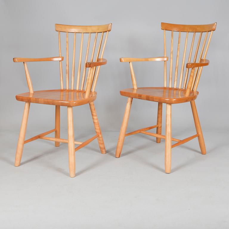 KARMSTOLAR, 1 par, "Lilla Åland", Carl Malmsten, Stolab 1990.