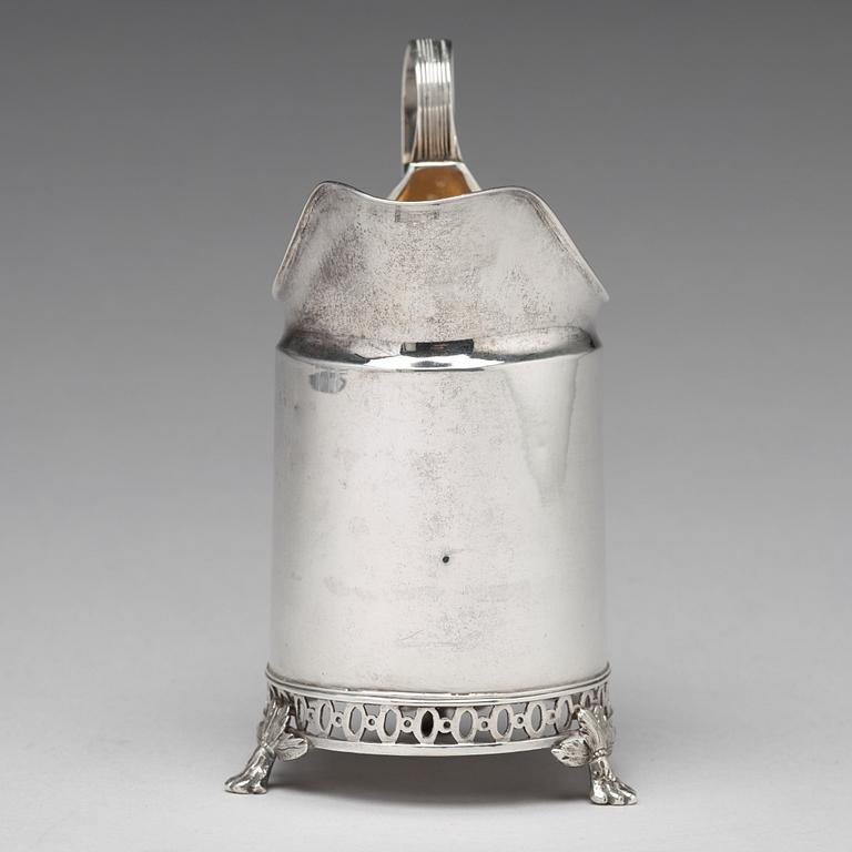 A Swedish 18th century parcel-gilt silver milk-jug, mark of Stephan Westersrahle, Stockholm 1798.