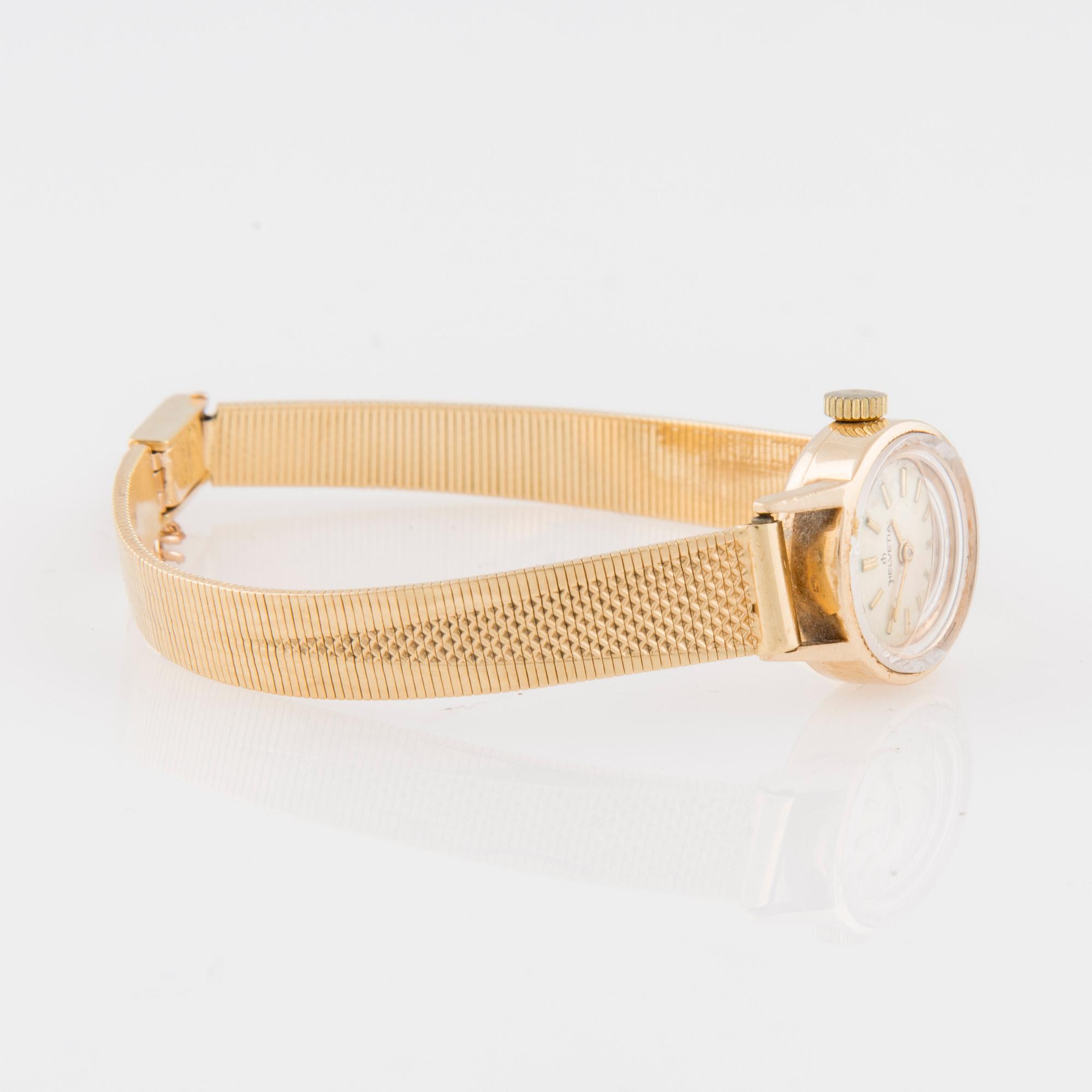 ARMBANDSUR, dam, 14K guld, Helvetia, guldarmband 18K.