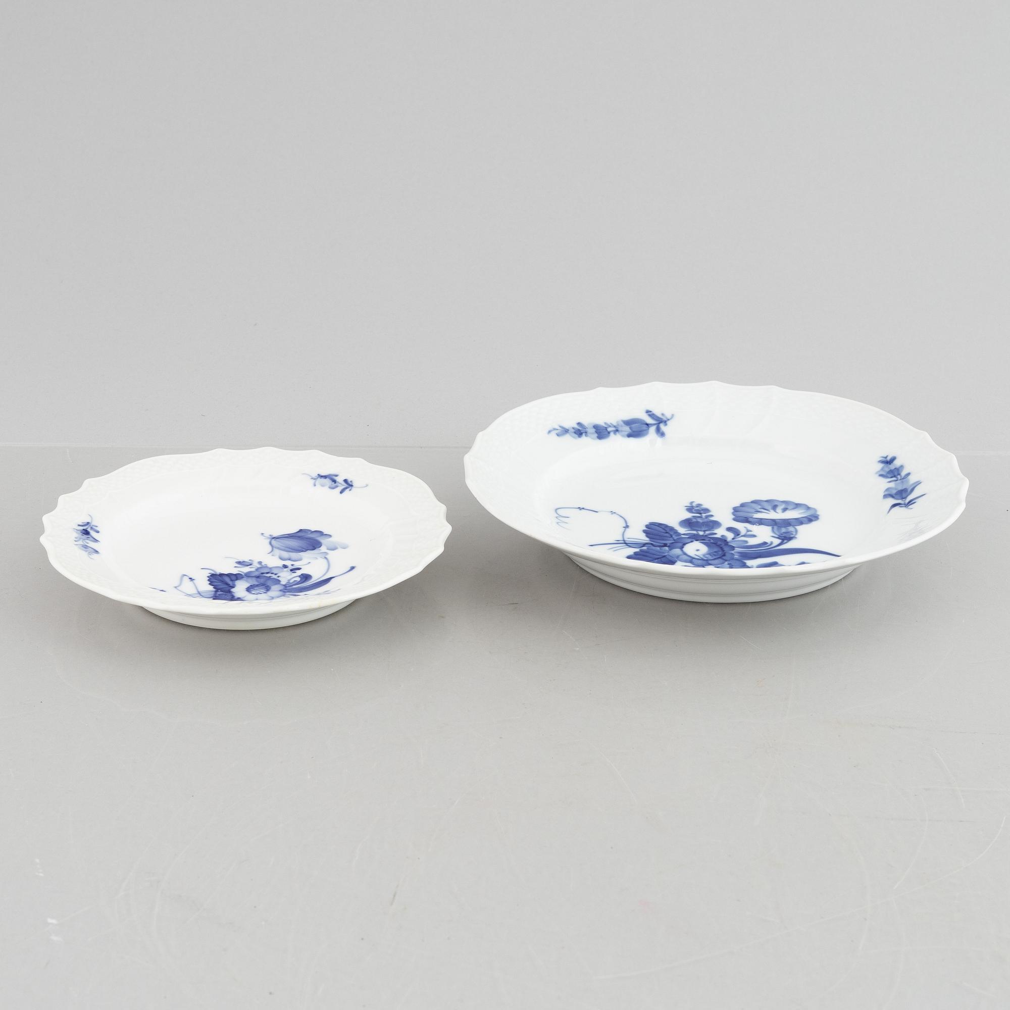 Royal Copenhagen, service parts, 51 pcs, porcelain, "Blue Flower", Denmark.