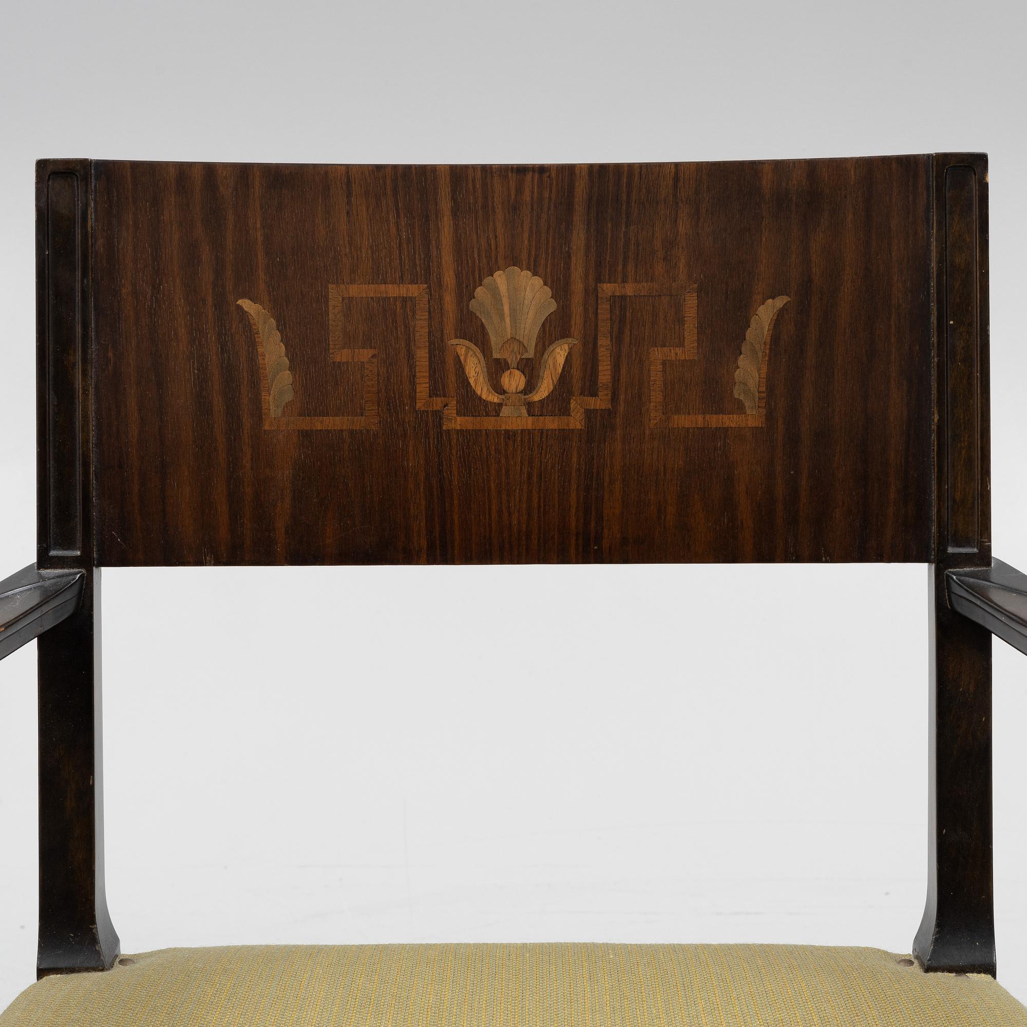 A pair of 'Rosenborg' Swedish Grace armchairs, Seffle Möbelfabrik, 1920s/30s.