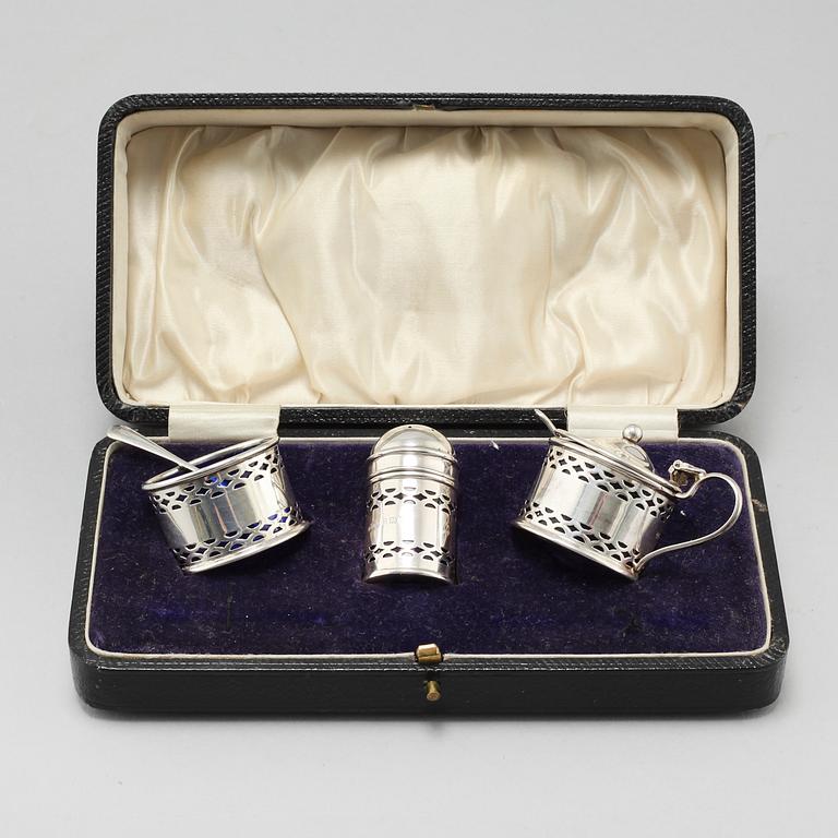 FRUKOSTSET, 5 delar, silver, J Gloster Ltd, Birmingham, 1927/1928.