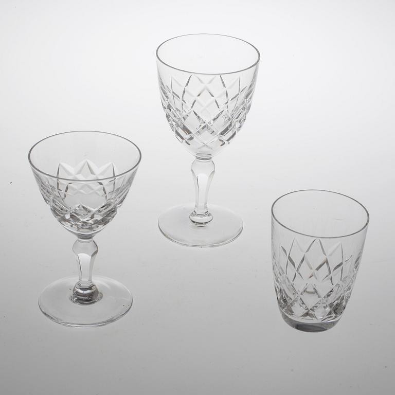 GLASSERVIS, 15 delar, "Karolina", Gunnar Cyrén, Orrefors.