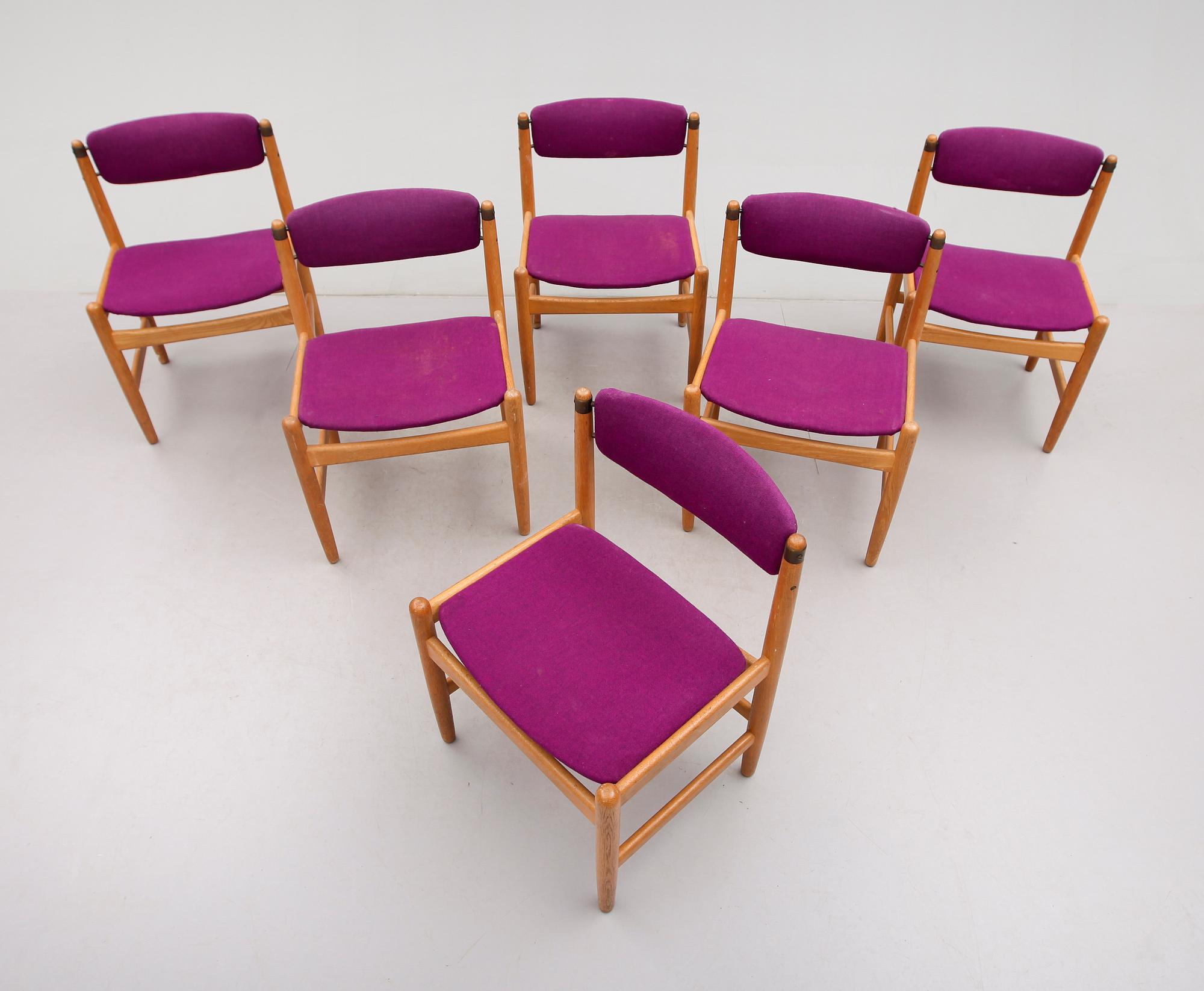 STOLAR, 6 st, "Shaker", Børge Mogensen, Karl Andersson, 1900-talets mitt.