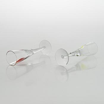 Gunnel Sahlin, A set of 11 licquer glasses, 'Marrakech'-serie, Kosta Boda Sweden.