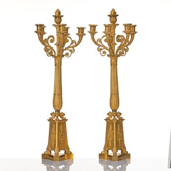 A pair of Empire candelabra for six lights.