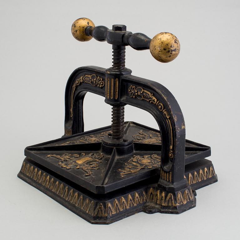 VÄXTPRESS, gjutjärn, omkring år 1900.