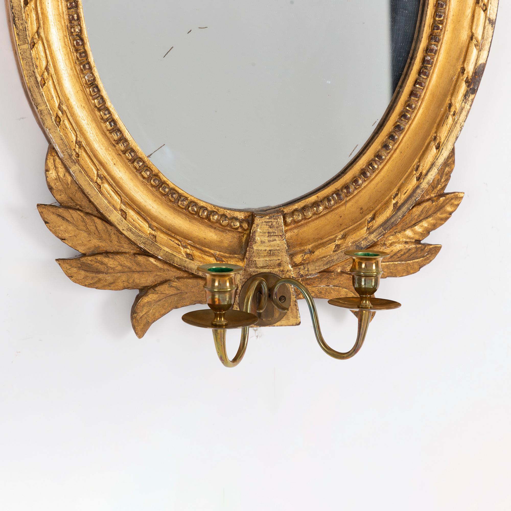 A Gustavian mirror sconce, late 18th Century.