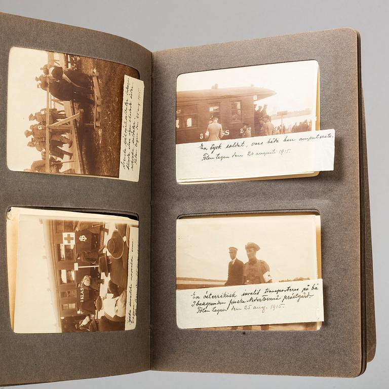 MIA GREEN, photographs from WWI Haparanda in two albums stamped and dated 1915.