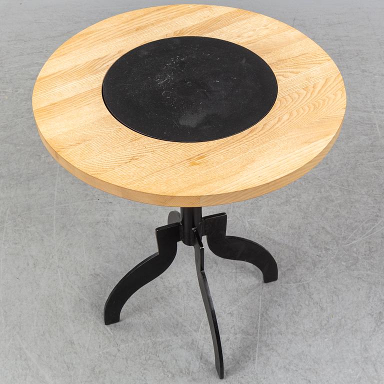 JONAS BOHLIN, a 'Triptyk' iron and oak table from Källemo, Värnamo, 1989.