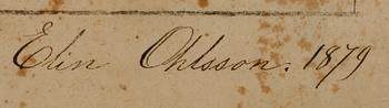 OKÄND KONSTNÄR, krita, sign Elin Ohlsson och dat 1879.