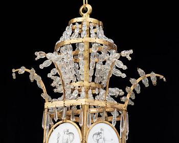 A North European circa 1800 six-light chandelier.