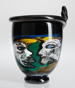 A Ulrika Hydman Vallien glass vase, Kosta Boda, Sweden 1993.