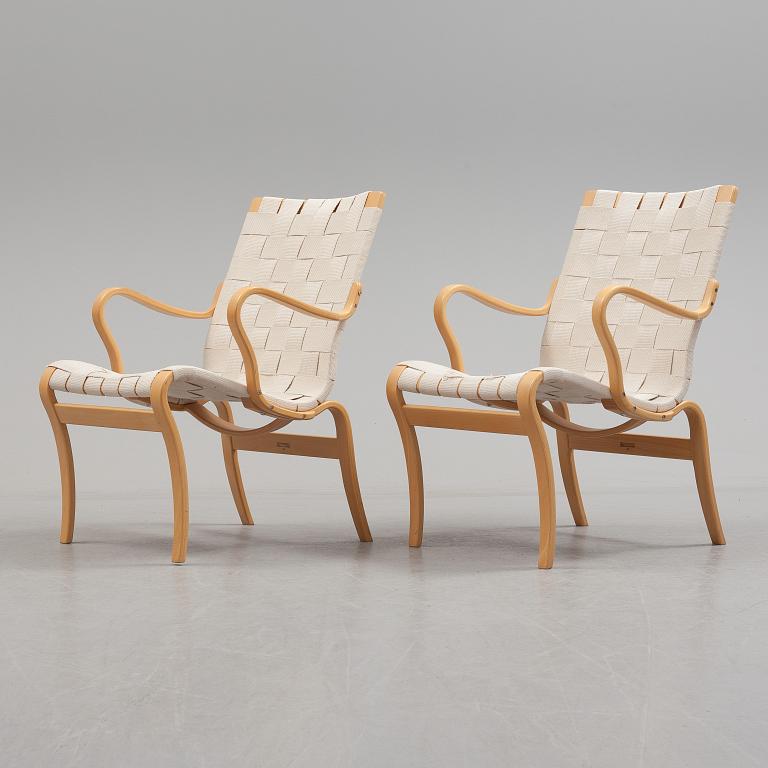 a pair of "Mina" armchairs by Bruno Mathsson.