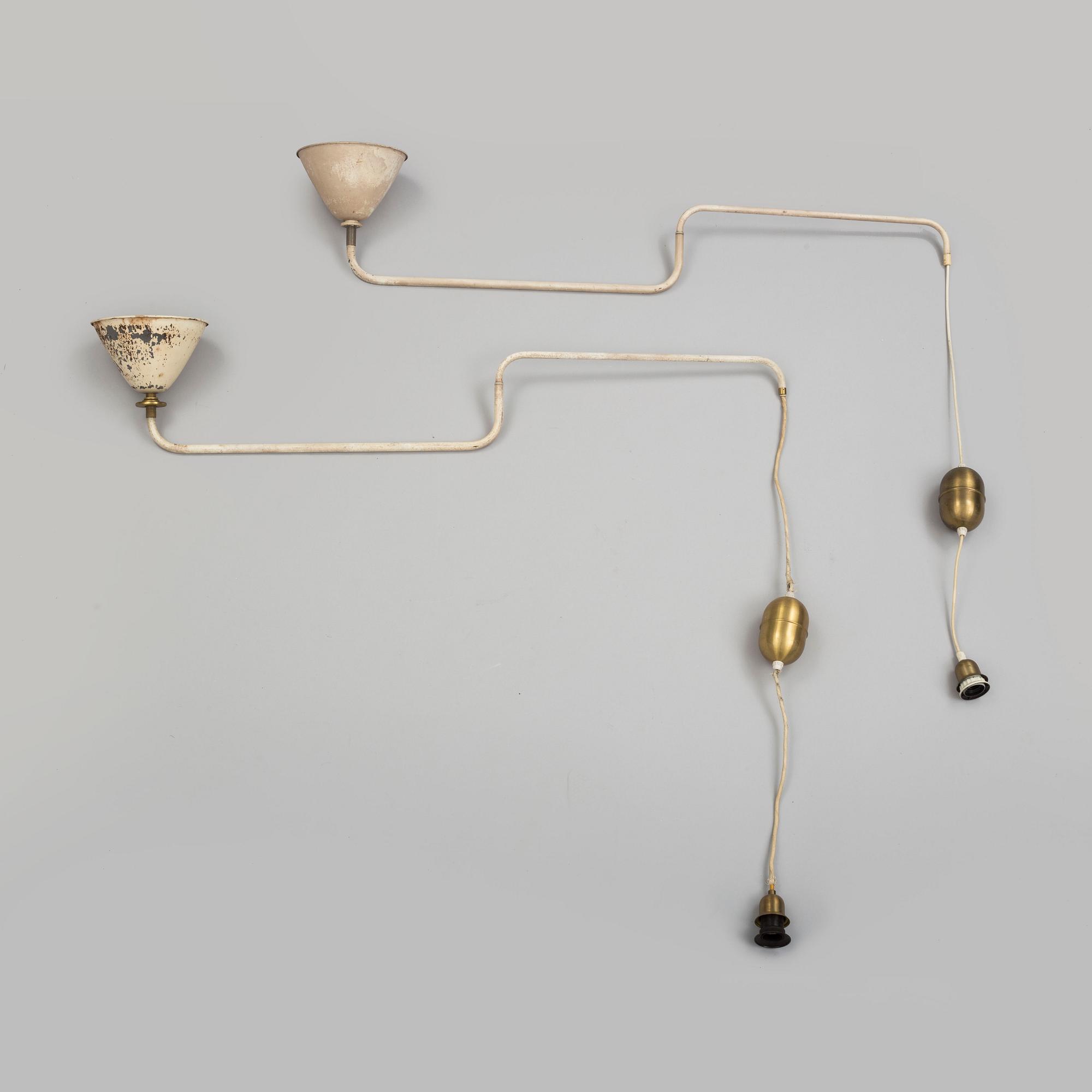 a pair of ceiling lights ASEA from the middle of the 20th century.