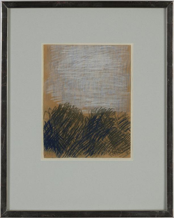 Inge Schiöler, chalk and pastel, signed.