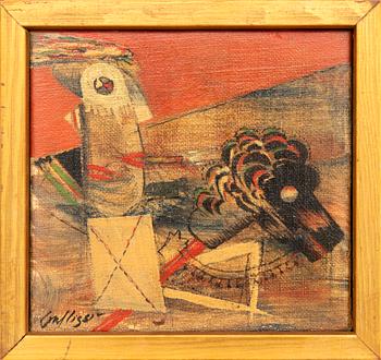 Jorgo Krallis, akryl på duk, signerad, ca 15 x 16 cm.