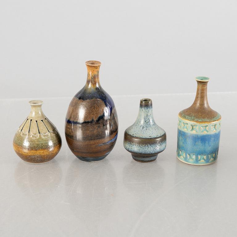 Five miniature vases and four bowls, including Carl Harry Stålhane, Rörstrand and Wilhelm Kåge, Gustavsberg Studio.