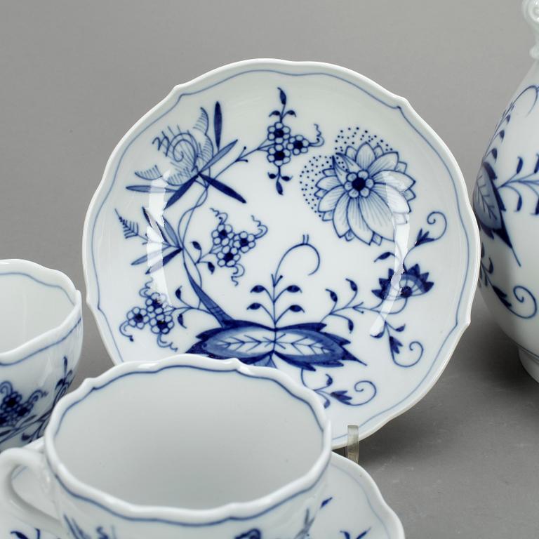 KAFFESERVIS, 8 delar, porslin, Meissen, 1900-tal.