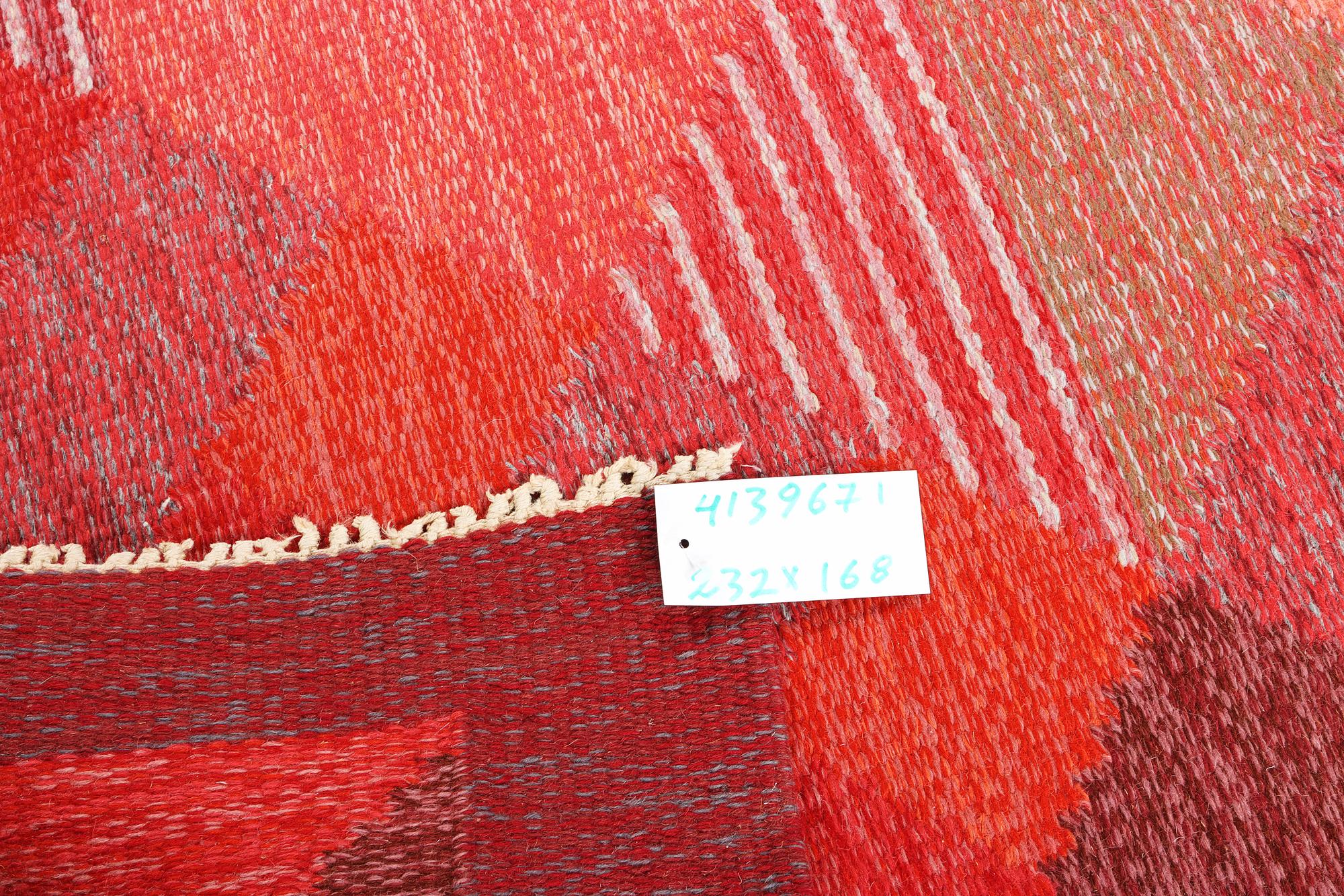 Anna-Johanna Ångström, an 'Aniara' flat weave carpet, signed, Sweden, c. 232 x 168 cm.