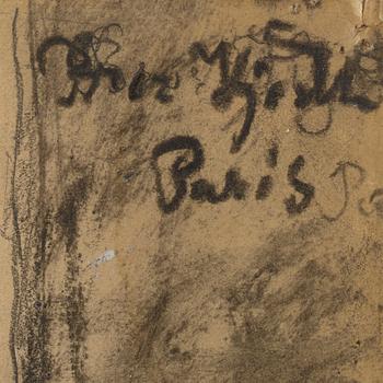 Bror Hjorth, mixed media on paper, signed, executed in Paris.