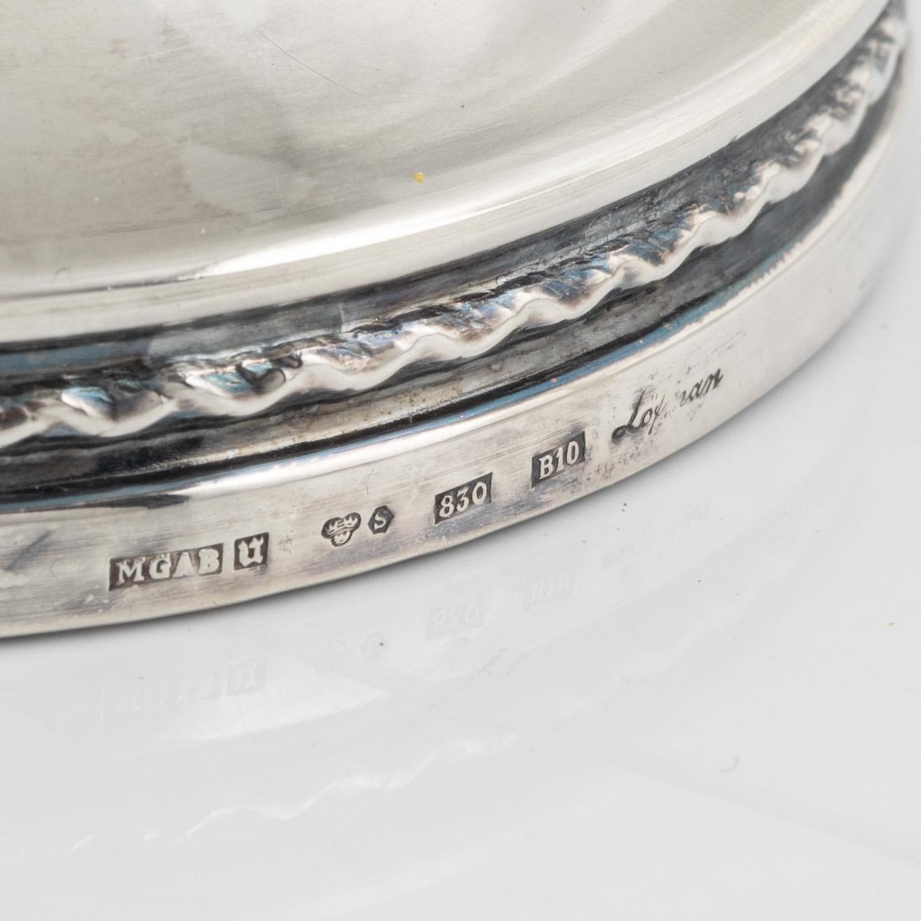 Ljusstakar, ett par, silver, Löfman, MGAB, 1976.