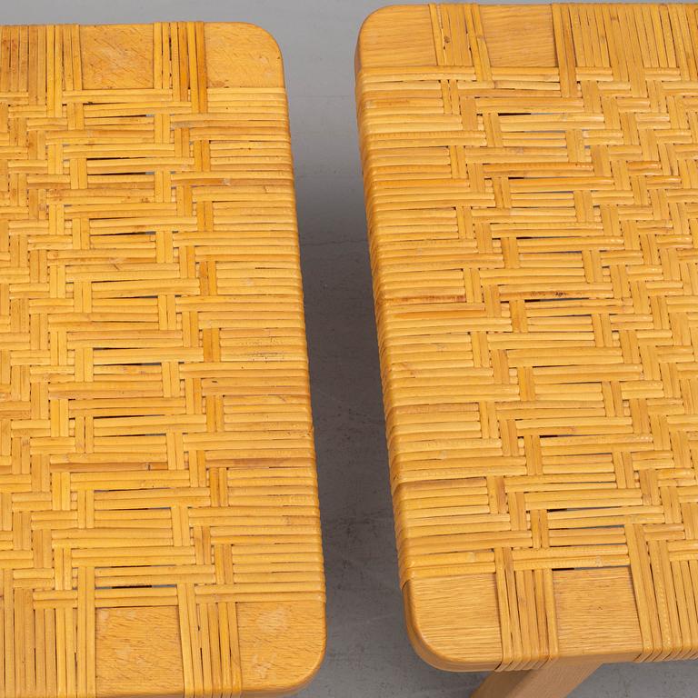 BØRGE MOGENSEN, a pair of benches/ tables, model 5273,  Fredericia stolefabrik, Denmark. Signed with labels.