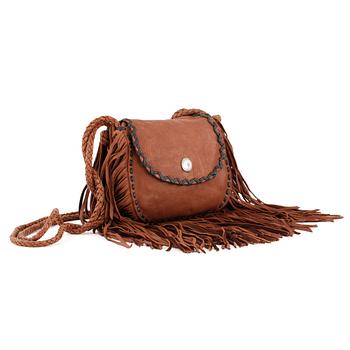 380. RALP LAUREN, a darkbrown lamb skin handbag.