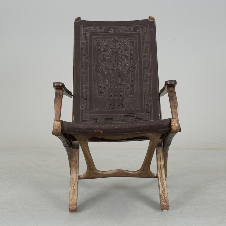 A South American folding chair, mid 20th century.