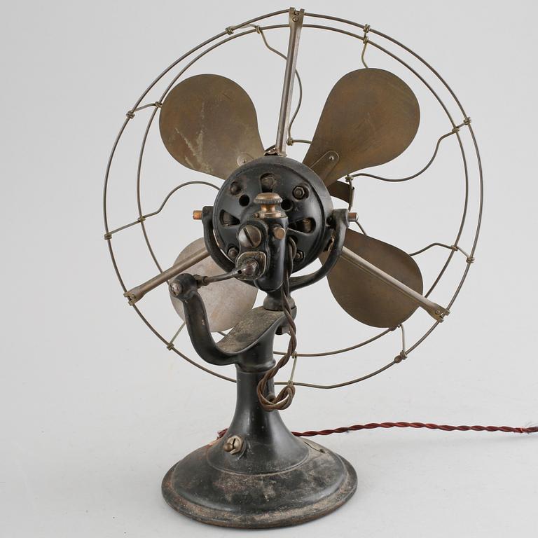 A desk fan, model Orbit, made by Veritys Ltd, Birmingham, early 20th century.