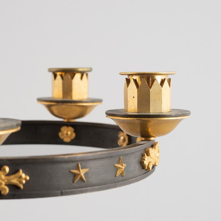Appliquer, ett par, för tre ljus, Frankrike, 1800-talets slut, Empirestil.
