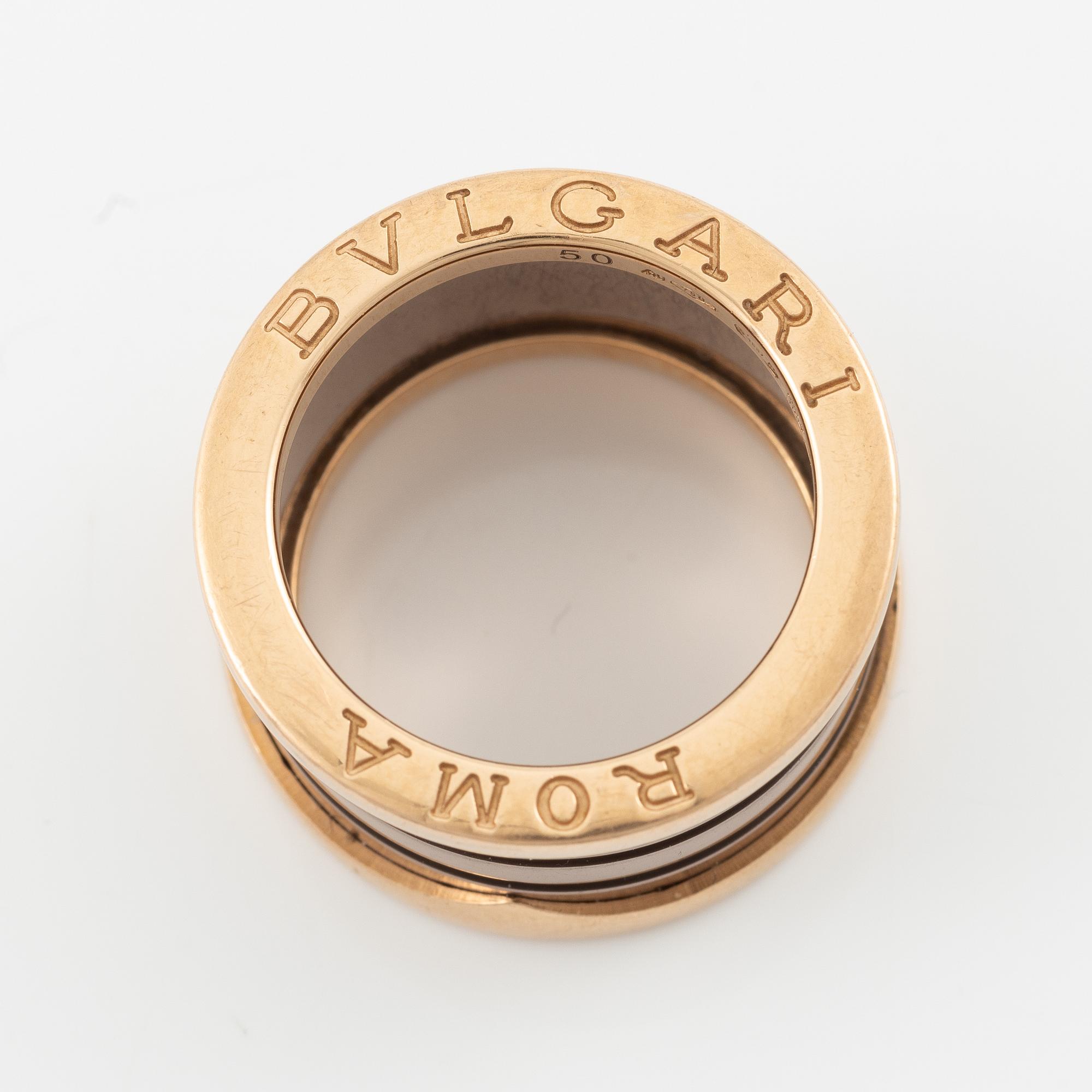 Bulgari, ring, B.zero1, 18K roséguld med keramik.