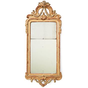 73. A Swedish Rococo mirror, 18th century.