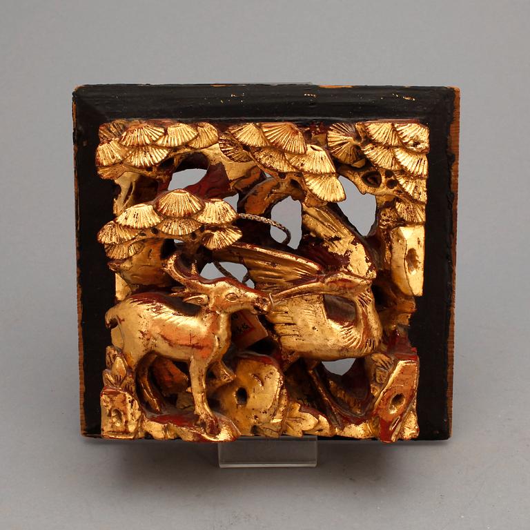 DEKORELEMENT, 3 delar, Kina, 1800/1900-tal.