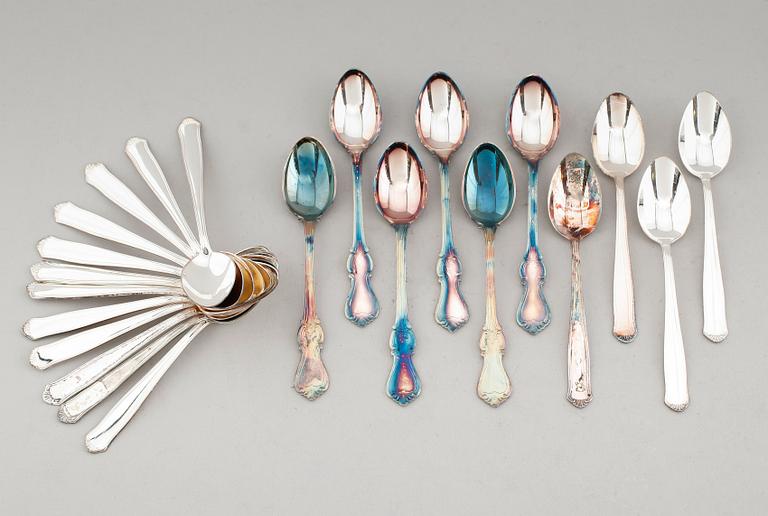 KAFFESKEDAR, 22 st (16+6), silver, GAB, Stockholm 1950/60-tal. Vikt ca 279 gram.