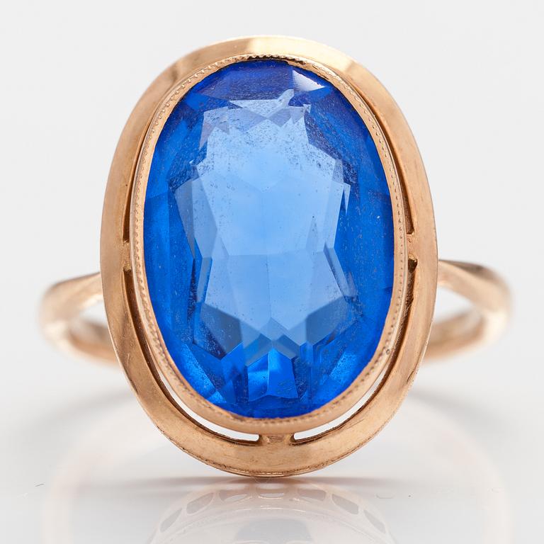 SORMUS, 14K kultaa, synteettinen kvartsi.