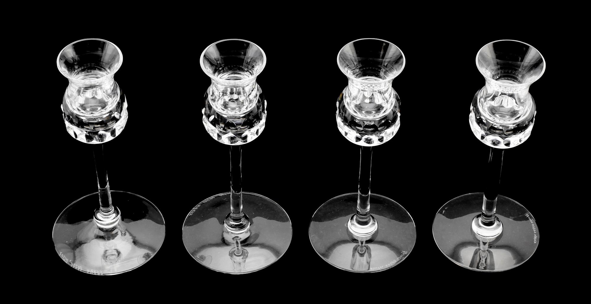 LJUSSTAKAR, 4 st, glas, "Prins", Göran Wärff, Kosta.