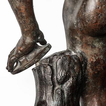SCULPTURE, probably Italy 18th Century. Satyr with cymbals.