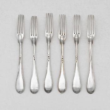 Pehr Zethelius, Forks, 6 pcs, silver, Stockholm 1808.