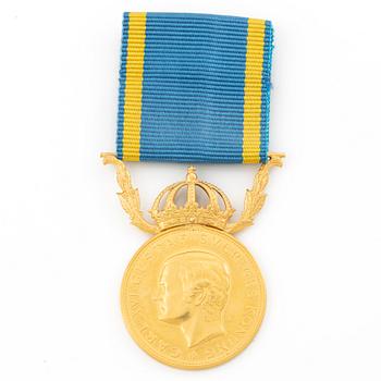 Medalj, Svergie, Carl XVI Gustav, guld, 18 K, 1989.