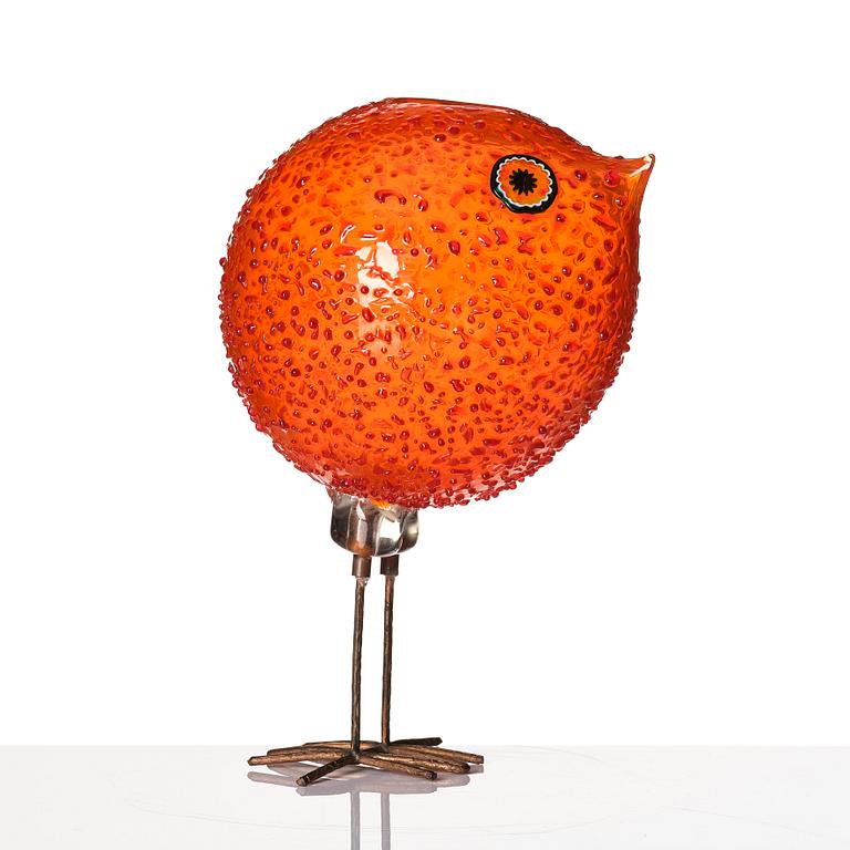 Alessandro Pianon, 'Pulcino', a glass sculpture of a bird, Vistosi, Murano, Italy 1960s.
