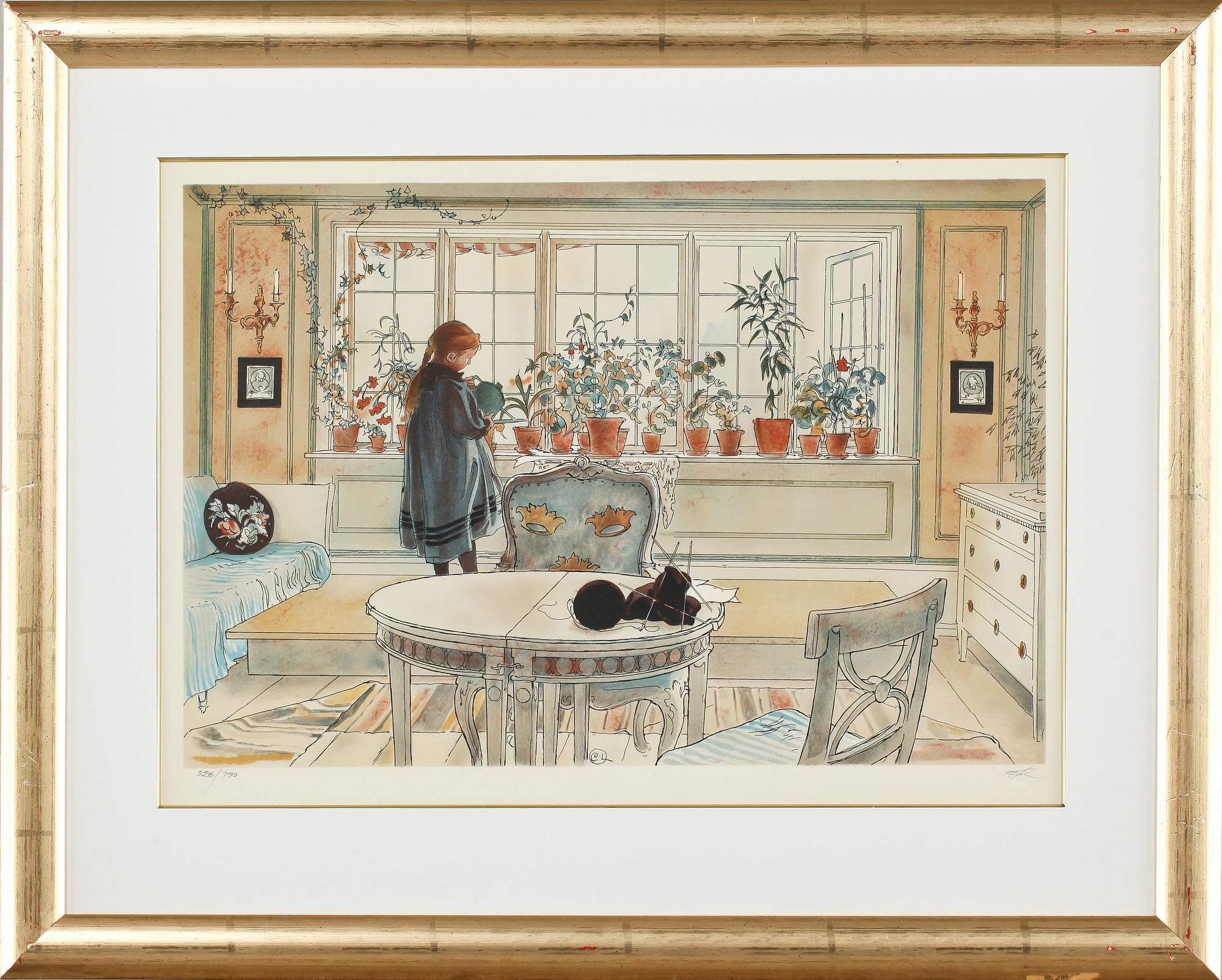 CARL LARSSON, efter, färglitografi, signerad i trycket, numrerad 328/790.