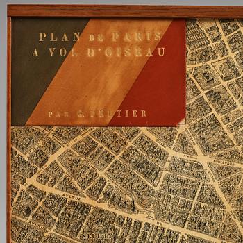 Josef Frank, skåp, "Plan de Paris à vol d'oiseau", Firma Svenskt Tenn, ca 1937-1943.