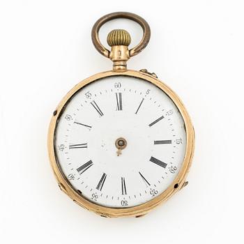 Pocket watch, 14K gold, 31 mm.